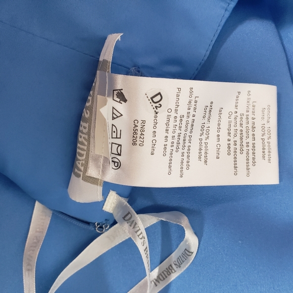 David's Bridal Strapless blue gown dress - Picture 4 of 14